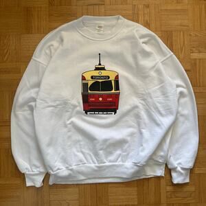 Vintage 90s Toronto Transit TTC Streetcar sweatshirt Size XL Made in Canada